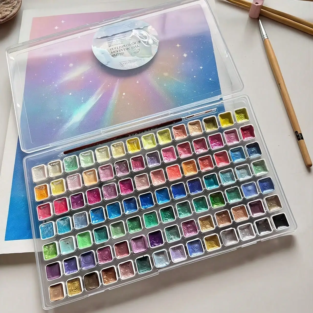 Shimmer Watercolor Paint Set, Glitter Metallic Watercolour Painting Sets, Solid Pearl Water Color Paints for Artists, Amateur Hobbyists and Painting