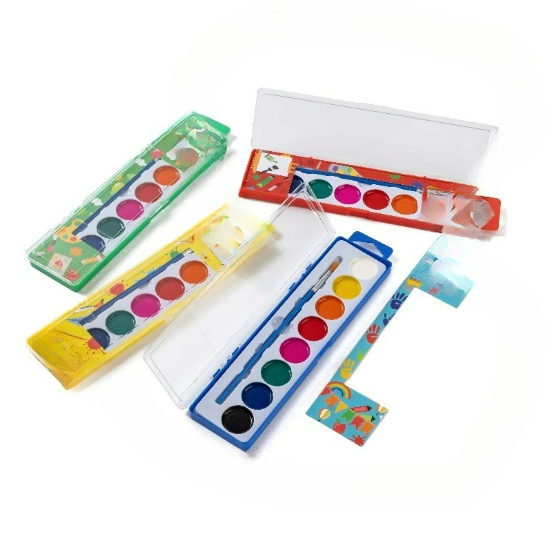 Way To Celebrate 8-Color Watercolor Paint Set Party Favors for Kids, 4 Count with Paintbrush