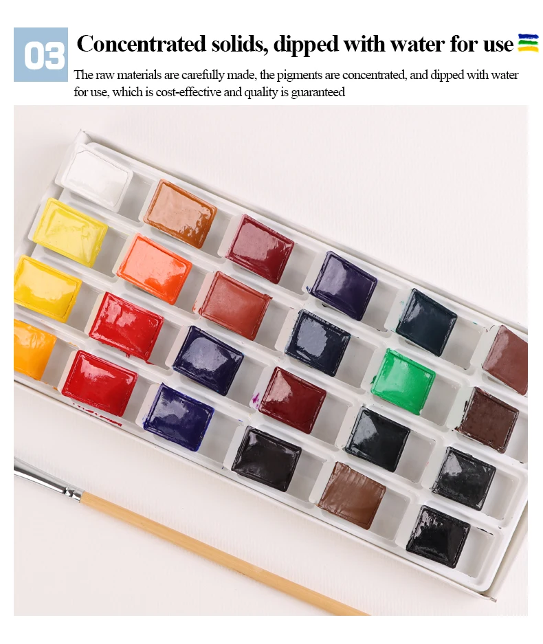 Russia White Nights Solid Watercolor Paints Conem Sonnet Student/Artist Grade Painting Water Color Pigments 12/16/24/36 Colors